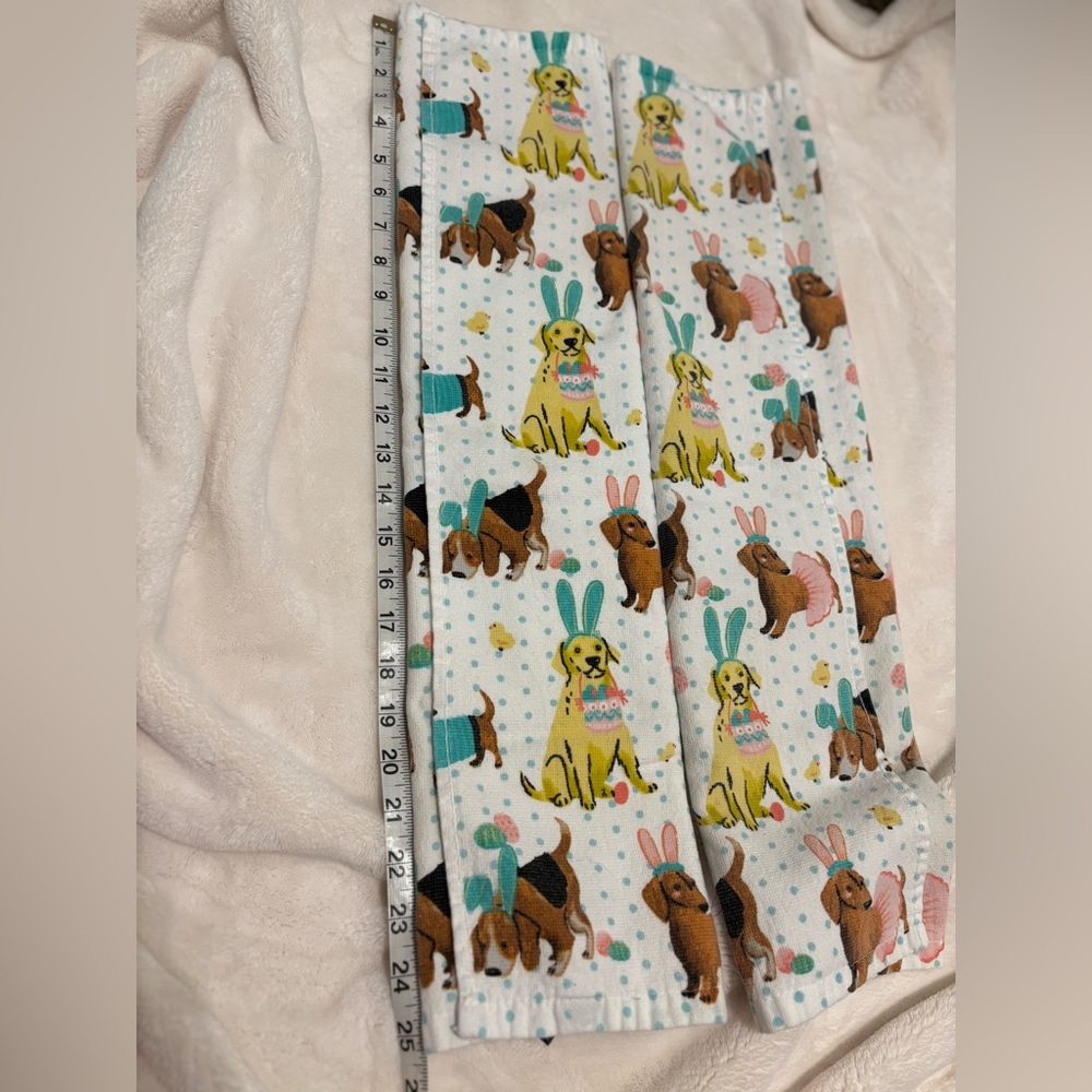 Kensie Easter Dog/Dachshund Print Hand Towel Set of 2 - Picture 4 of 7